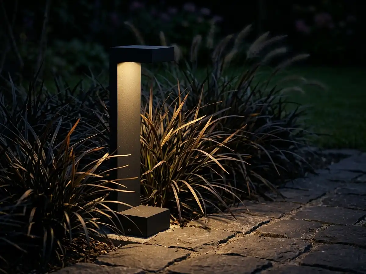 black-l-shaped-outdoor-path-light-garden