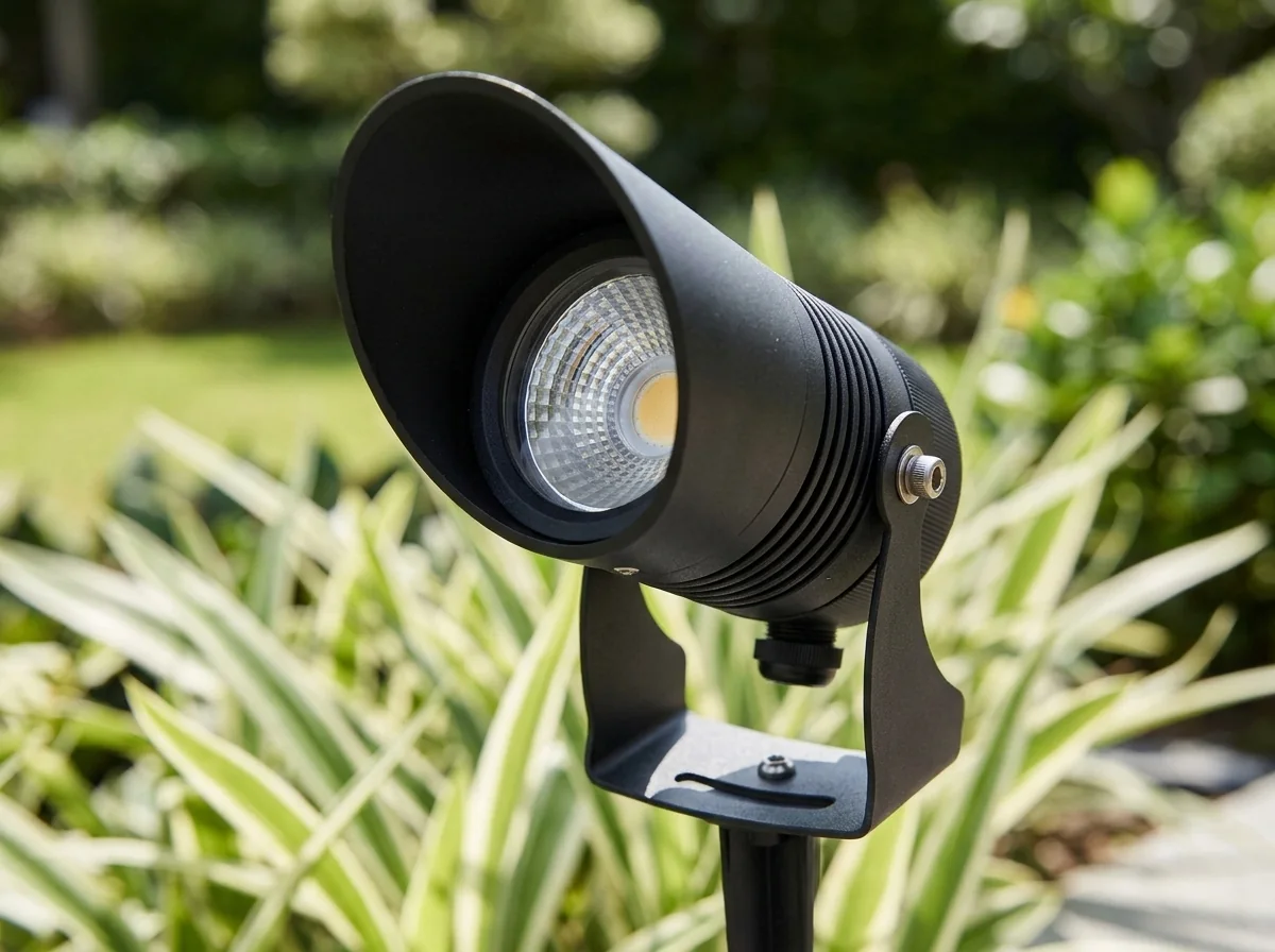 black-landscape-spotlight-garden-front-angle
