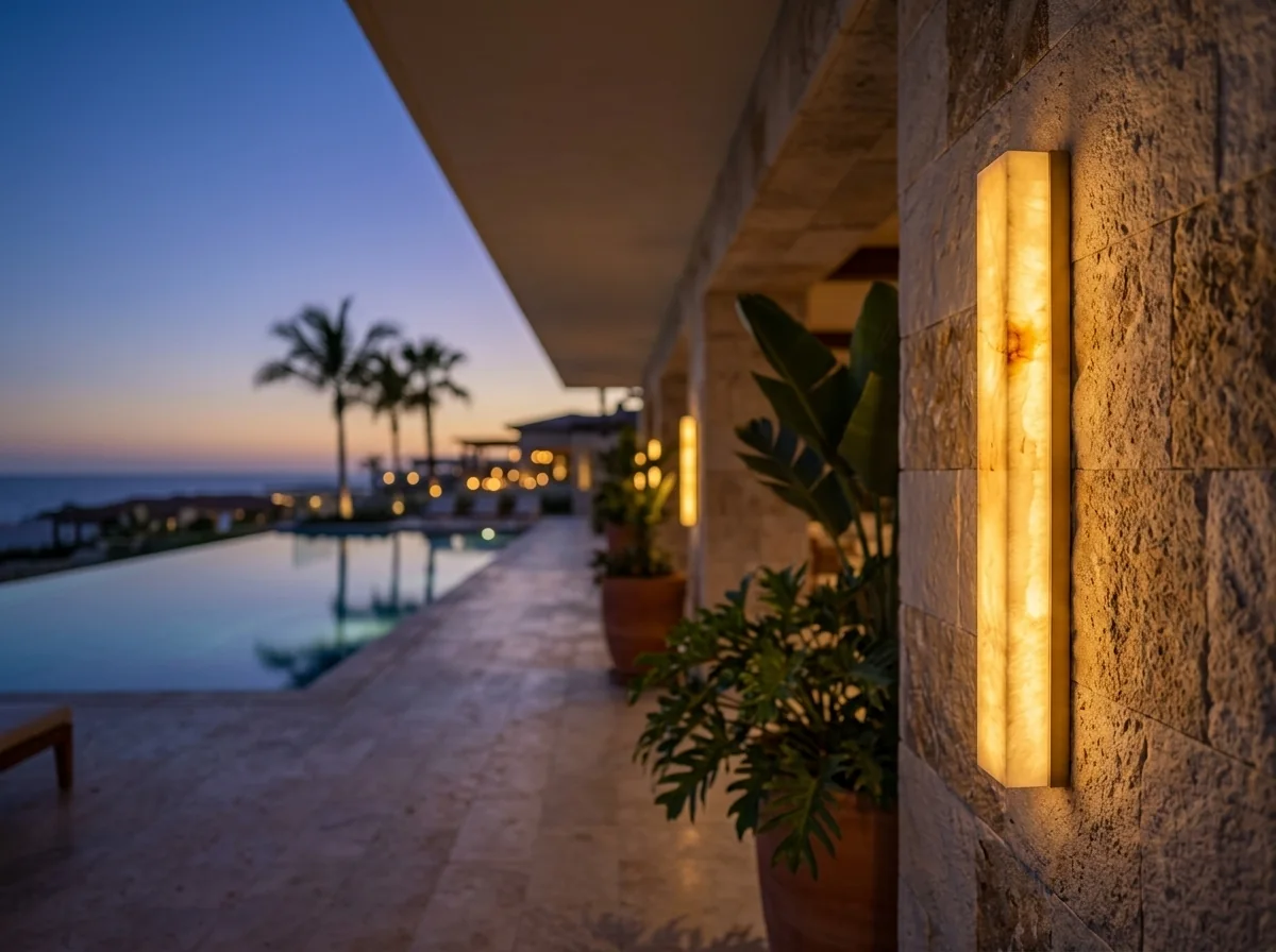 Copper Natural Marble Linear Wall Light