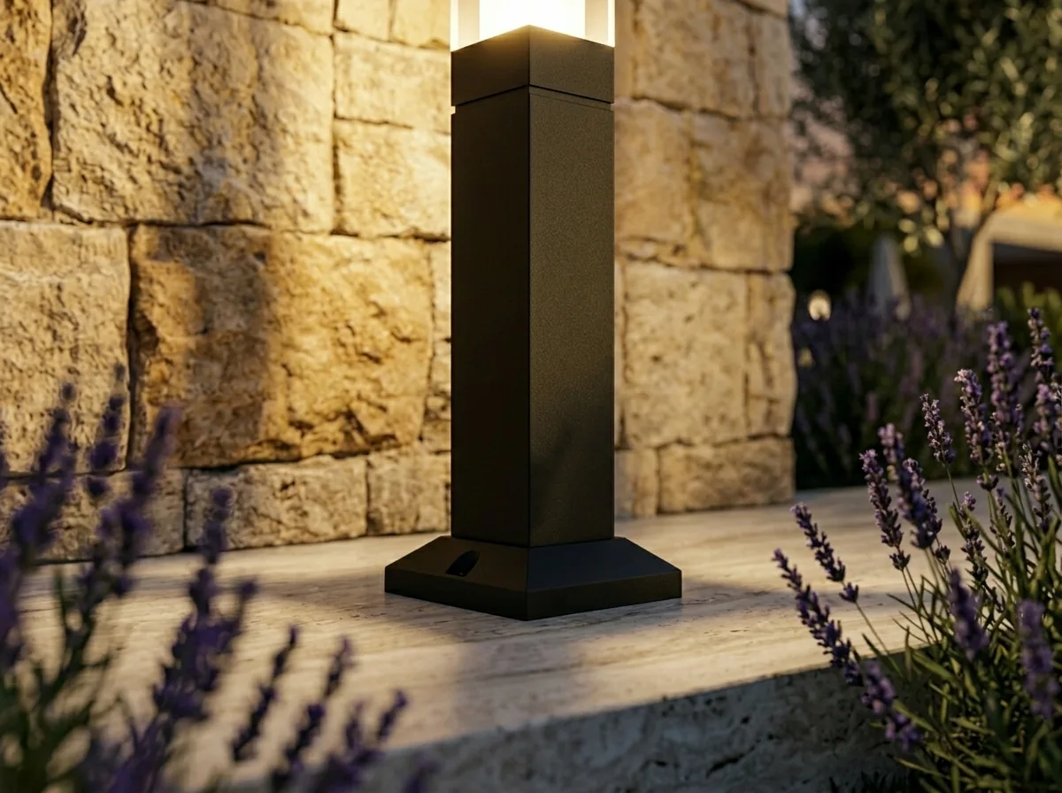square-bollard-light-stone-wall-front-view