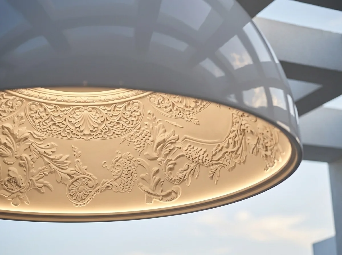 white-dome-pendant-embossed-shade-close-up