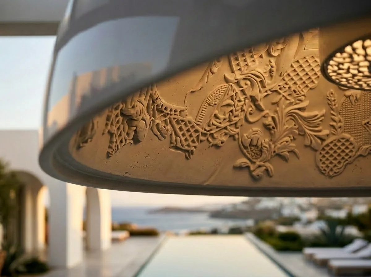 white-dome-pendant-embossed-shade-finish