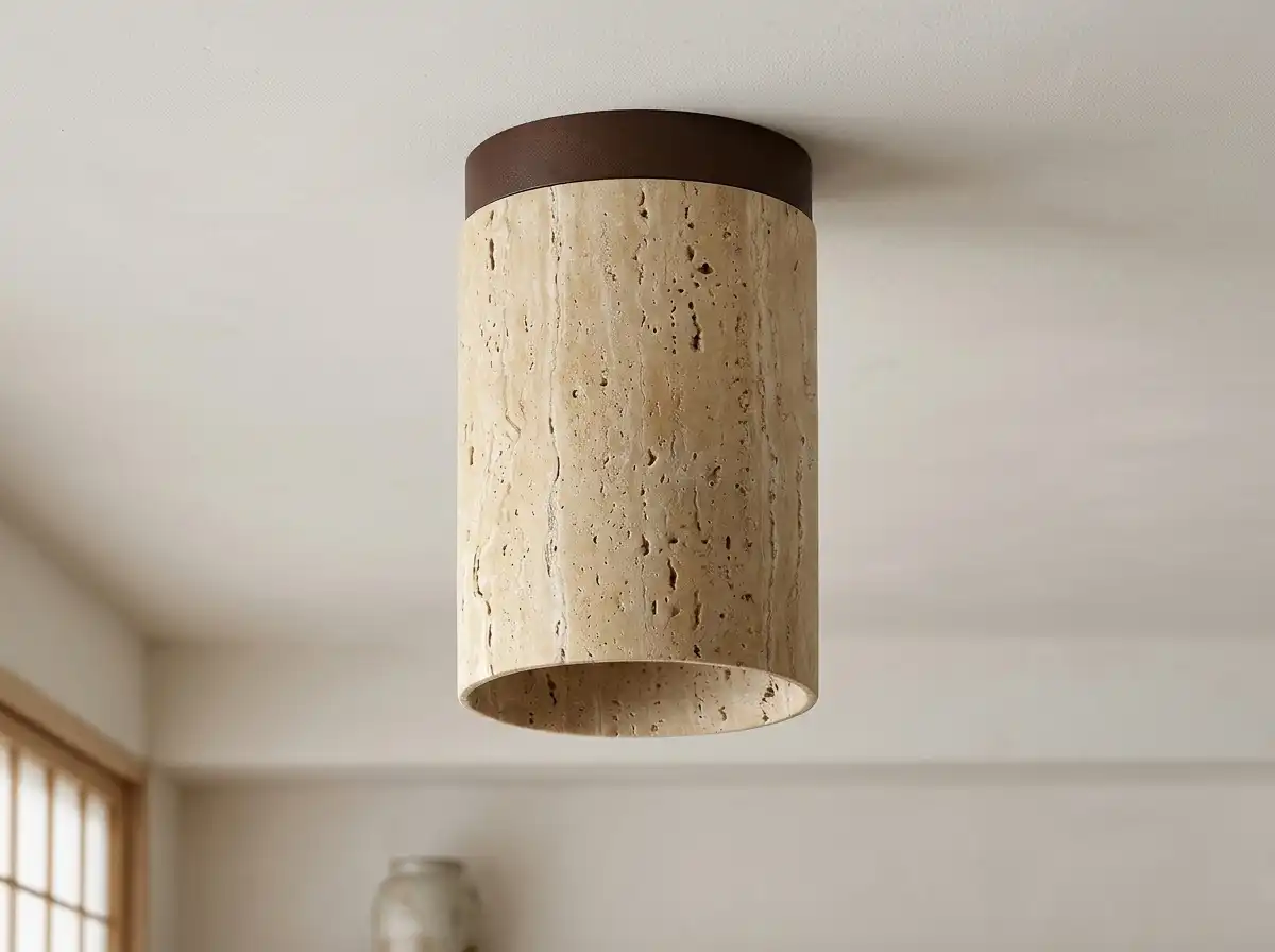 "Wabi-Sabi" Style Natural Stone Ceiling Light
